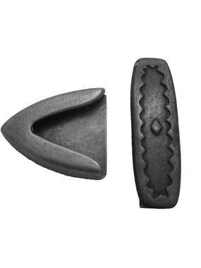 Western-Style Metal Belt Tip And Keeper Set With Tribal Engraved Design Vintage